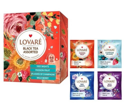 Чай, Lovare, 32пак Assorted чорний