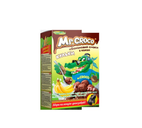 Сніданки сухі, Mr. Croco, Кульки Банановий смак з Какао 75 г