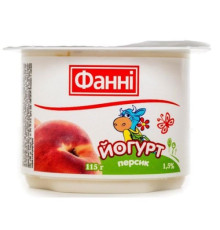 Йогурт, Фанні, Персик 1,5% 115г СТАКАН