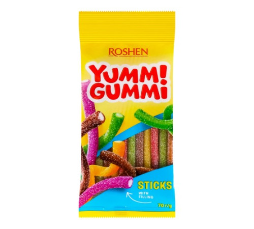 Цукерки желейні, Roshen, Yummi Gummi Sticks неглазуровані 70г