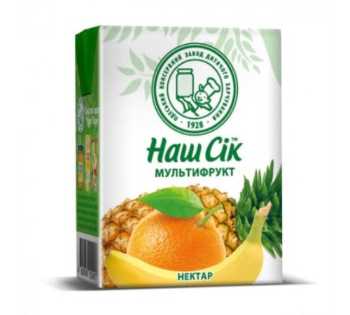 Сік, Наш сік, 200мл Мультифруктовий