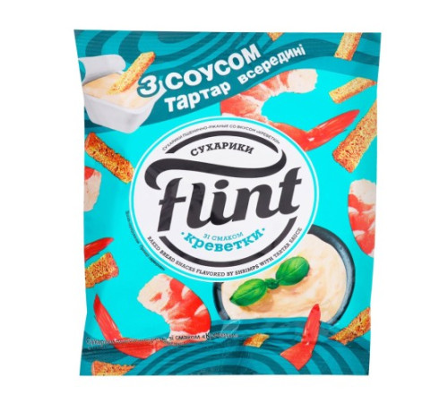 Сухарики, Flint, 70г Креветки + соус Тартар