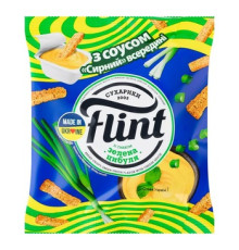 Сухарики, Flint, 70г Зелена цибуля + соус Сирний