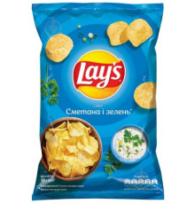 Чипси, Lay`s, 120г Сметана і зелень картопляні