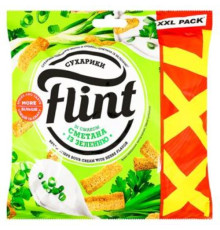 Сухарики, Flint, 140г Сметана із зеленню