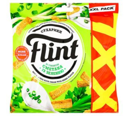 Сухарики, Flint, 140г Сметана із зеленню
