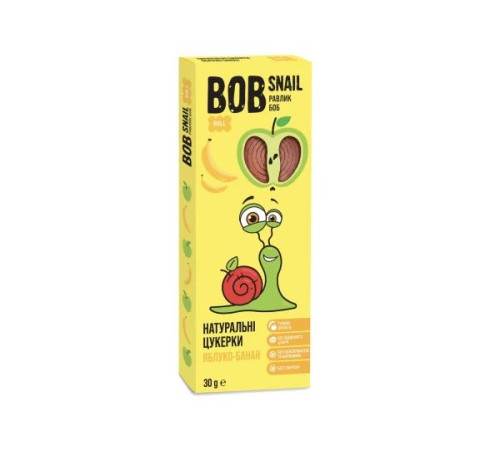 Цукерка, Bob Snail, Равлик Боб Яблуко-Банан 30 г