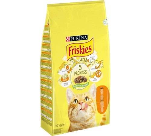 Корм для котів, Friskies, сухий курка з овочами (10кг уп.)