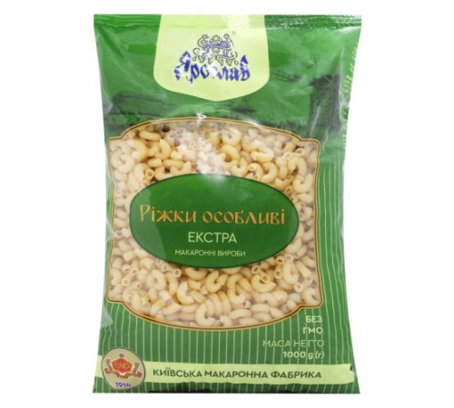 Макаронні вироби, Ярослав, Екстра Ріжки особливі 1кг